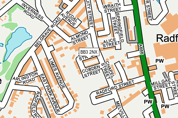 BB3 2NX map - OS OpenMap – Local (Ordnance Survey)
