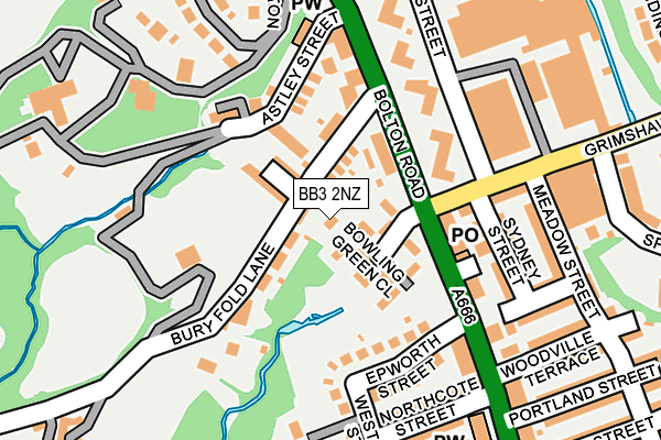 BB3 2NZ map - OS OpenMap – Local (Ordnance Survey)