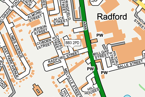 BB3 2PD map - OS OpenMap – Local (Ordnance Survey)