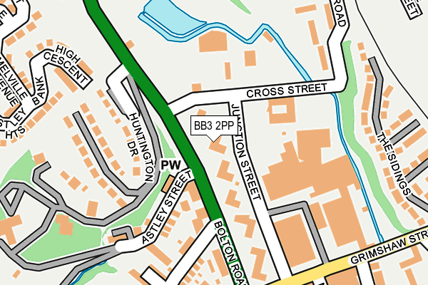 BB3 2PP map - OS OpenMap – Local (Ordnance Survey)