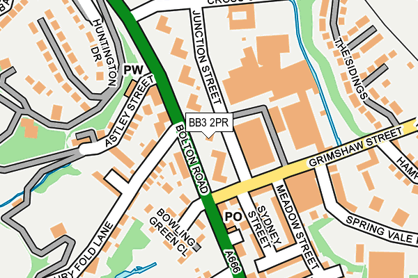 BB3 2PR map - OS OpenMap – Local (Ordnance Survey)
