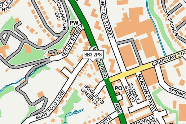 BB3 2PS map - OS OpenMap – Local (Ordnance Survey)