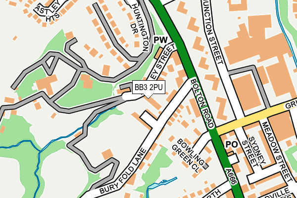 BB3 2PU map - OS OpenMap – Local (Ordnance Survey)