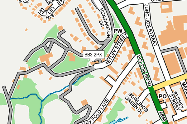 BB3 2PX map - OS OpenMap – Local (Ordnance Survey)