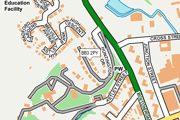 BB3 2PY map - OS OpenMap – Local (Ordnance Survey)