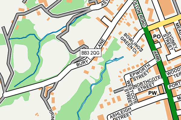BB3 2QG map - OS OpenMap – Local (Ordnance Survey)