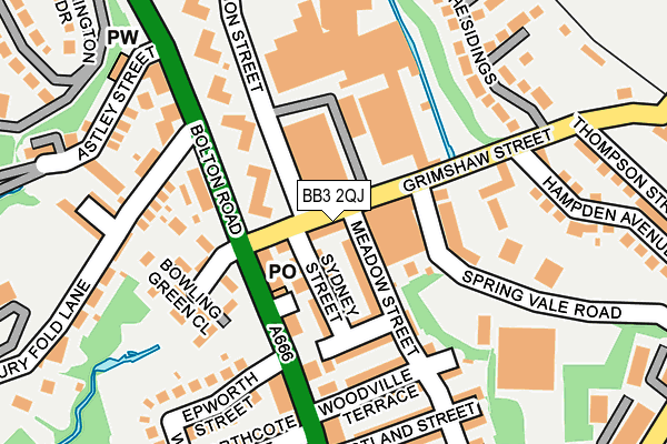 BB3 2QJ map - OS OpenMap – Local (Ordnance Survey)
