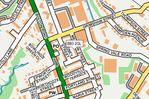 BB3 2QL map - OS OpenMap – Local (Ordnance Survey)
