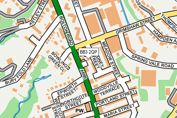 BB3 2QP map - OS OpenMap – Local (Ordnance Survey)