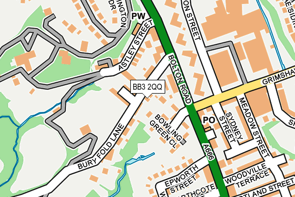 BB3 2QQ map - OS OpenMap – Local (Ordnance Survey)