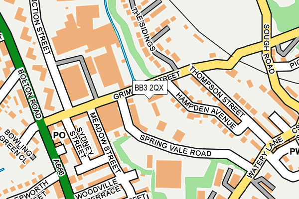 BB3 2QX map - OS OpenMap – Local (Ordnance Survey)