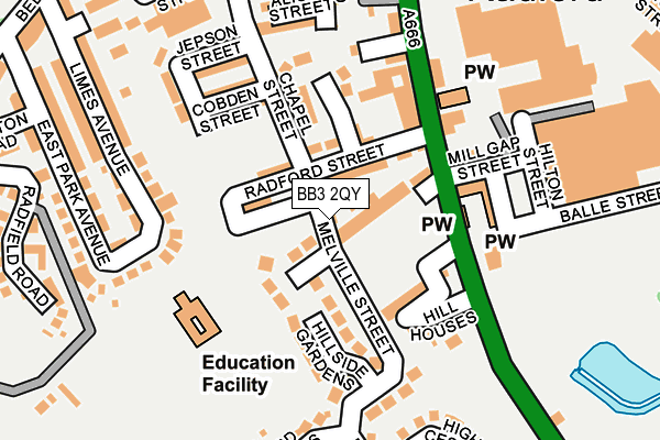 BB3 2QY map - OS OpenMap – Local (Ordnance Survey)