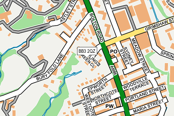 BB3 2QZ map - OS OpenMap – Local (Ordnance Survey)