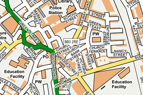 Map of DARWEN CENTRAL BUILDING LIMITED LIABILITY PARTNERSHIP at local scale