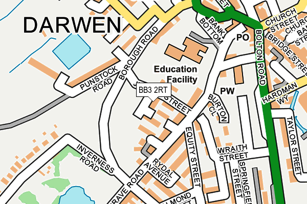 BB3 2RT map - OS OpenMap – Local (Ordnance Survey)