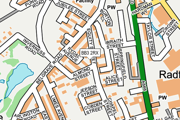 BB3 2RX map - OS OpenMap – Local (Ordnance Survey)