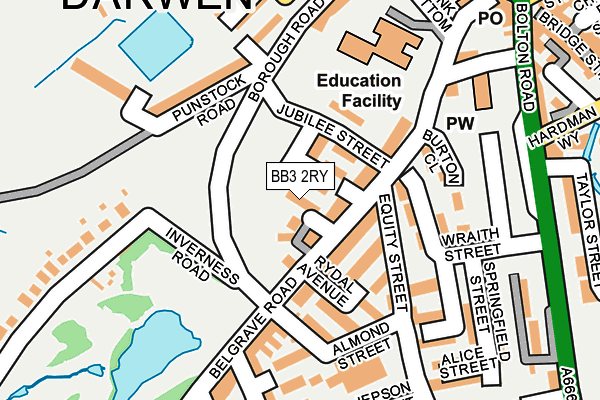 BB3 2RY map - OS OpenMap – Local (Ordnance Survey)
