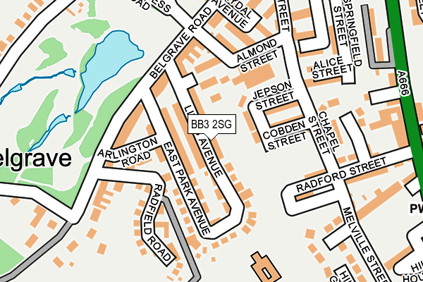 BB3 2SG map - OS OpenMap – Local (Ordnance Survey)