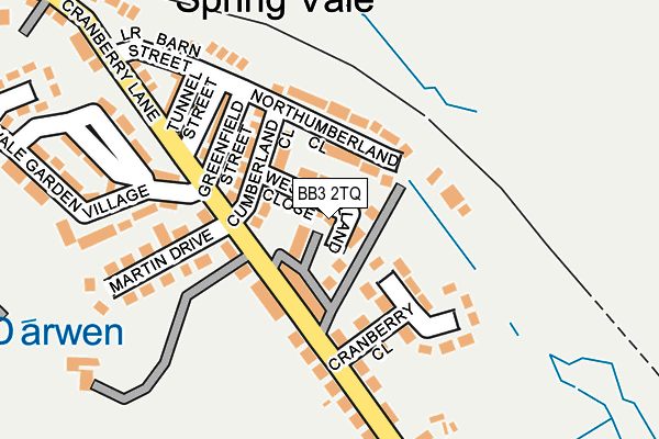 BB3 2TQ map - OS OpenMap – Local (Ordnance Survey)