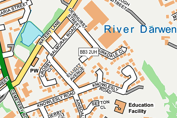 BB3 2UH map - OS OpenMap – Local (Ordnance Survey)