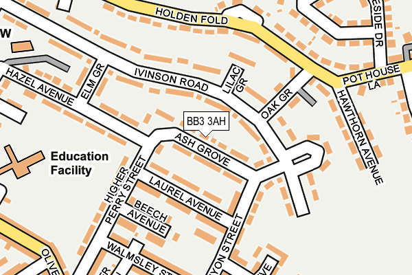 BB3 3AH map - OS OpenMap – Local (Ordnance Survey)