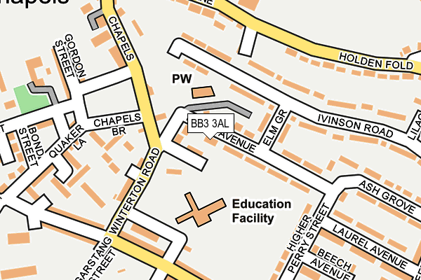 BB3 3AL map - OS OpenMap – Local (Ordnance Survey)