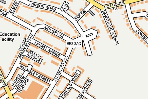 BB3 3AQ map - OS OpenMap – Local (Ordnance Survey)