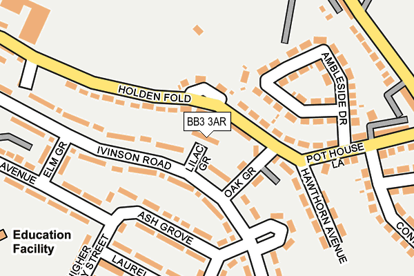 BB3 3AR map - OS OpenMap – Local (Ordnance Survey)