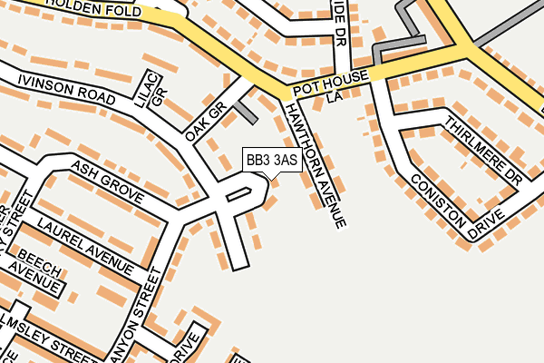 BB3 3AS map - OS OpenMap – Local (Ordnance Survey)