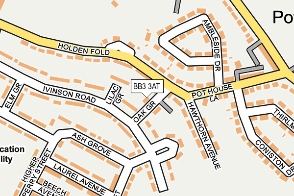 BB3 3AT map - OS OpenMap – Local (Ordnance Survey)