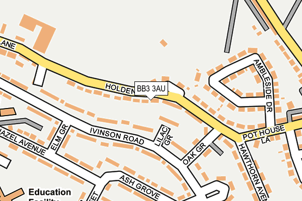BB3 3AU map - OS OpenMap – Local (Ordnance Survey)