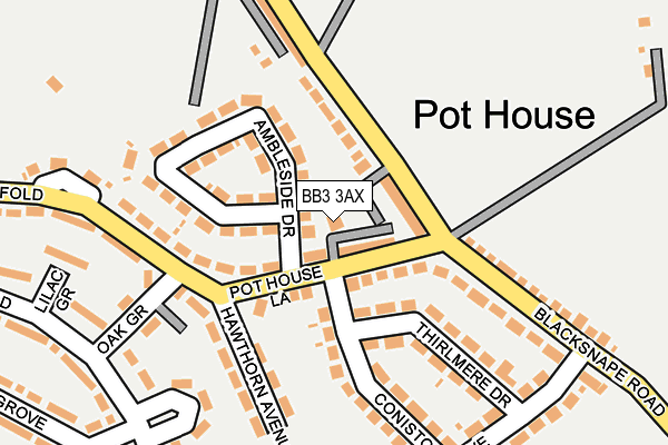 BB3 3AX map - OS OpenMap – Local (Ordnance Survey)