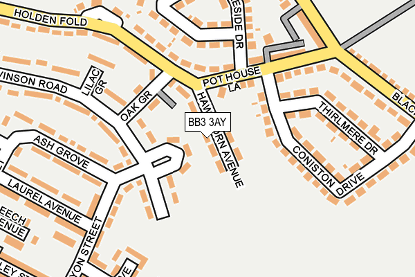 BB3 3AY map - OS OpenMap – Local (Ordnance Survey)