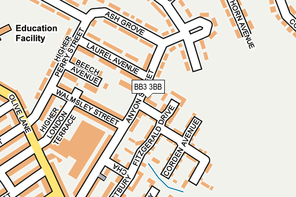 BB3 3BB map - OS OpenMap – Local (Ordnance Survey)