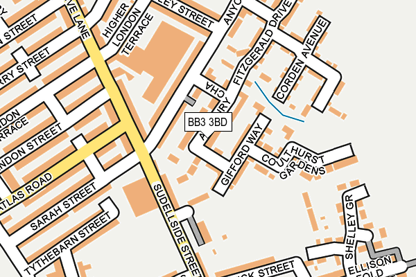 BB3 3BD map - OS OpenMap – Local (Ordnance Survey)