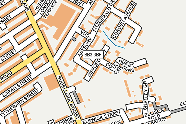 BB3 3BF map - OS OpenMap – Local (Ordnance Survey)