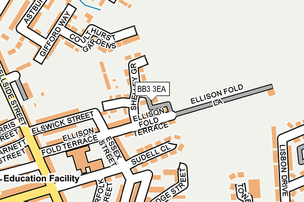 BB3 3EA map - OS OpenMap – Local (Ordnance Survey)