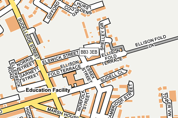 BB3 3EB map - OS OpenMap – Local (Ordnance Survey)