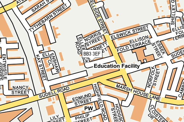 BB3 3EF map - OS OpenMap – Local (Ordnance Survey)