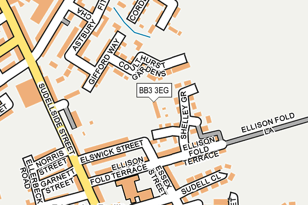 BB3 3EG map - OS OpenMap – Local (Ordnance Survey)