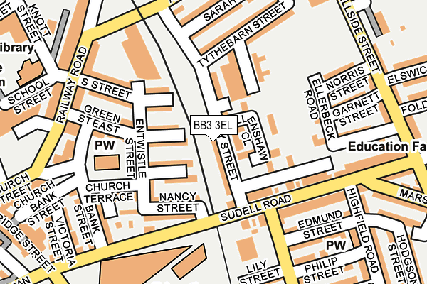 BB3 3EL map - OS OpenMap – Local (Ordnance Survey)