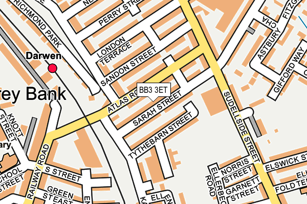 BB3 3ET map - OS OpenMap – Local (Ordnance Survey)
