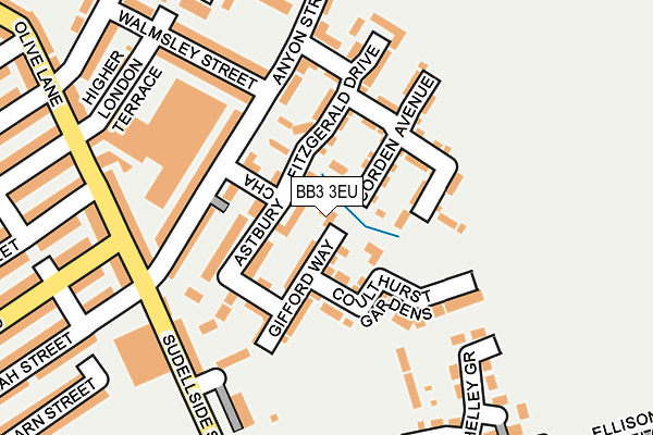 BB3 3EU map - OS OpenMap – Local (Ordnance Survey)