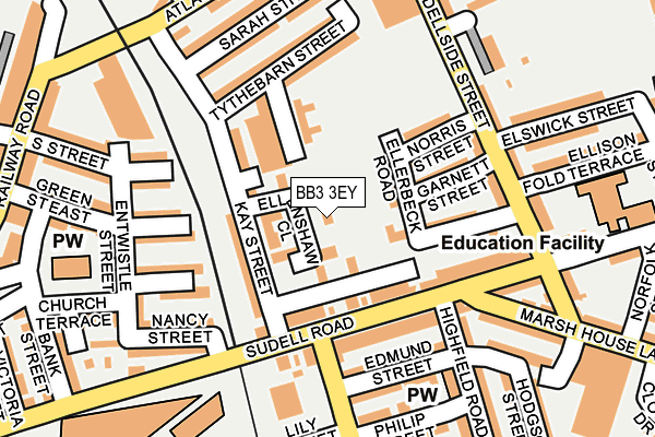 BB3 3EY map - OS OpenMap – Local (Ordnance Survey)