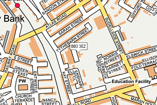 BB3 3EZ map - OS OpenMap – Local (Ordnance Survey)