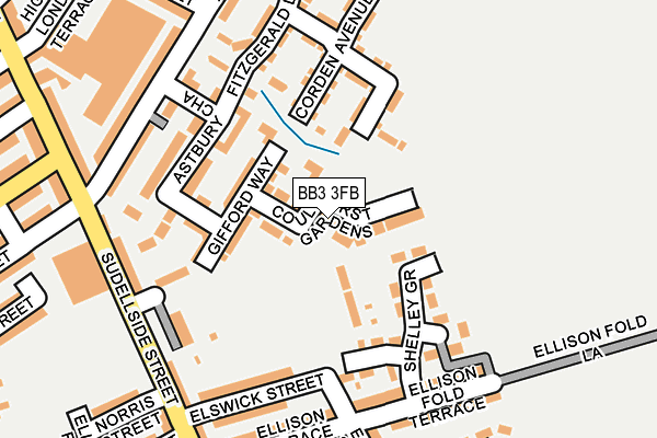 BB3 3FB map - OS OpenMap – Local (Ordnance Survey)