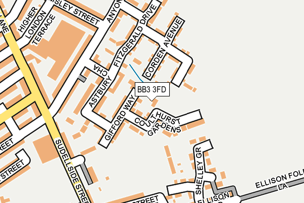 BB3 3FD map - OS OpenMap – Local (Ordnance Survey)