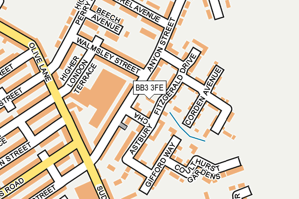 BB3 3FE map - OS OpenMap – Local (Ordnance Survey)