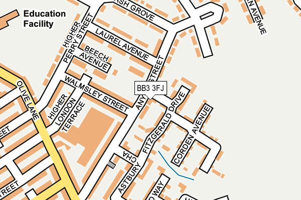 BB3 3FJ map - OS OpenMap – Local (Ordnance Survey)