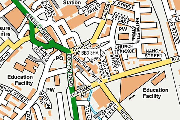 BB3 3HA map - OS OpenMap – Local (Ordnance Survey)